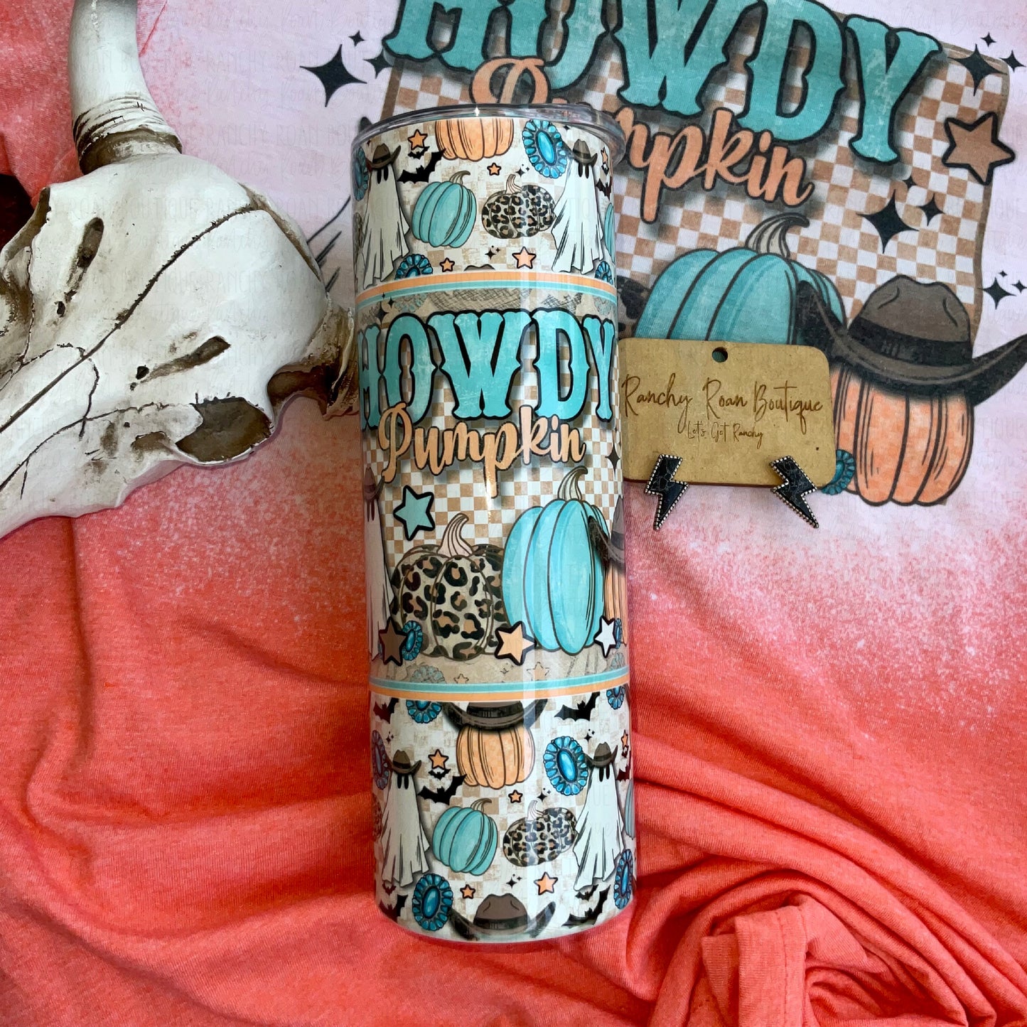 Howdy Pumpkin 20oz  Skinny Tumbler - Ranchy Roan Boutique 