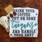 Drink Your Coffee Put on some Turquoise Western Sweatshirt - Ranchy Roan Boutique 