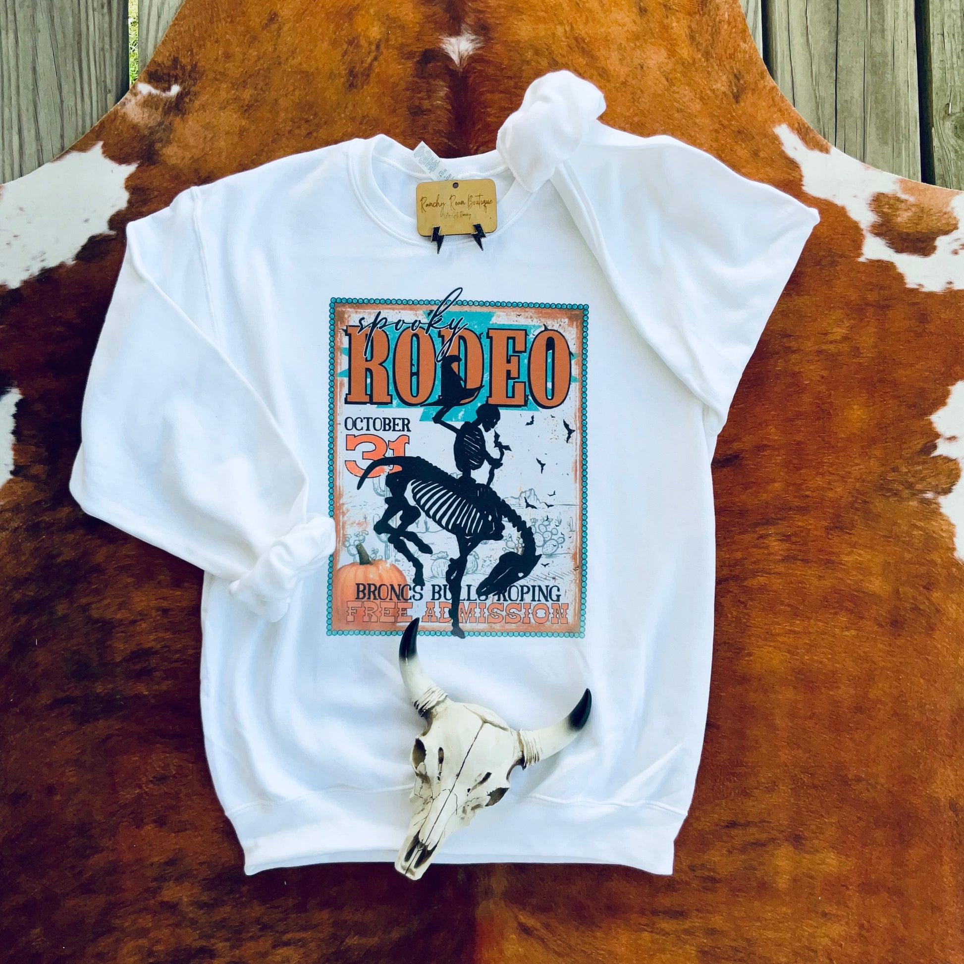 Spooky Western Rodeo Sweatshirt - Ranchy Roan Boutique 