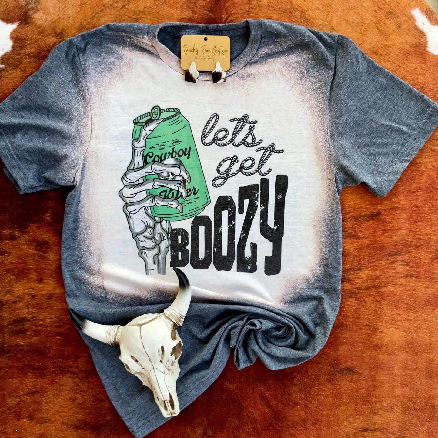 Let’s Get Boozy Western Tee - Ranchy Roan Boutique 