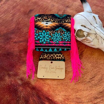 Western Graphic Slim & Regular Fringe Koozie - Ranchy Roan Boutique 