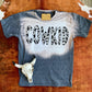 CowKid Cow print Youth Western Tee - Ranchy Roan Boutique 