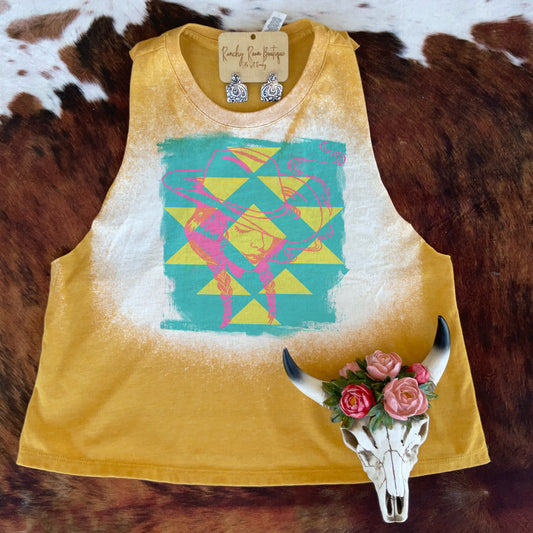 Retro Desert Cowgirl Crop Tank