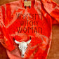 Western Witchy Women Distressed Splatter Sweatshirt - Ranchy Roan Boutique 