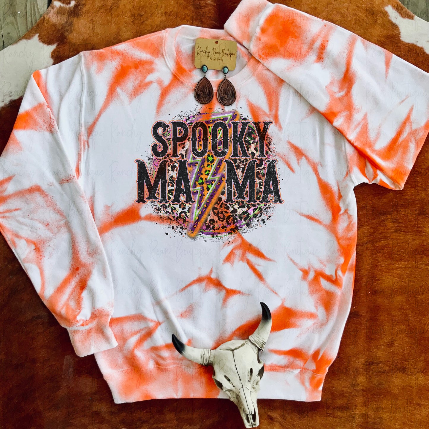 Spooky Mama Distressed Western Sweatshirt - Ranchy Roan Boutique 