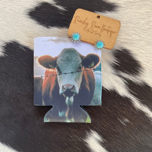 Hereford Cow Western Regular Can Koozie