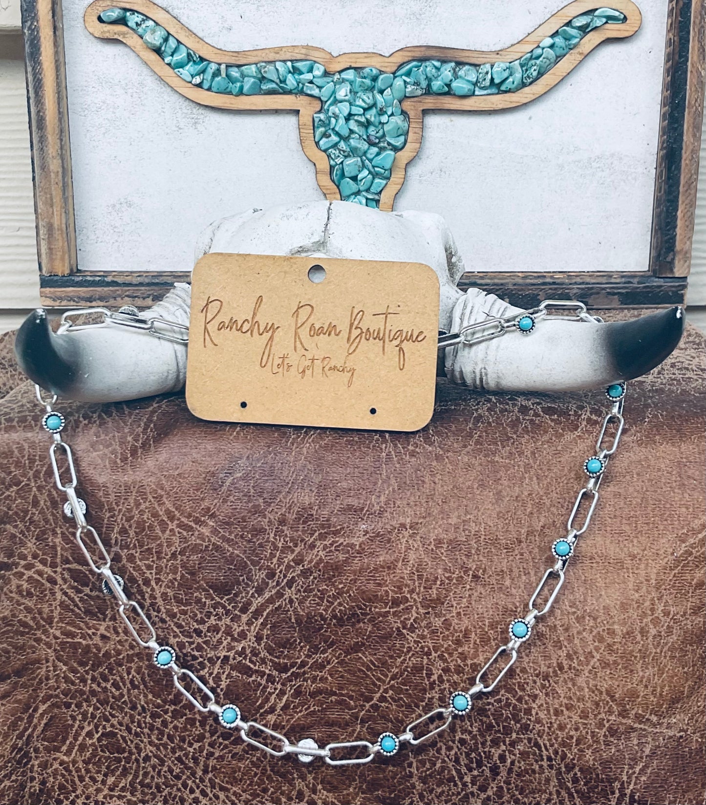 Western Soldered Stone Linked Chain Necklace