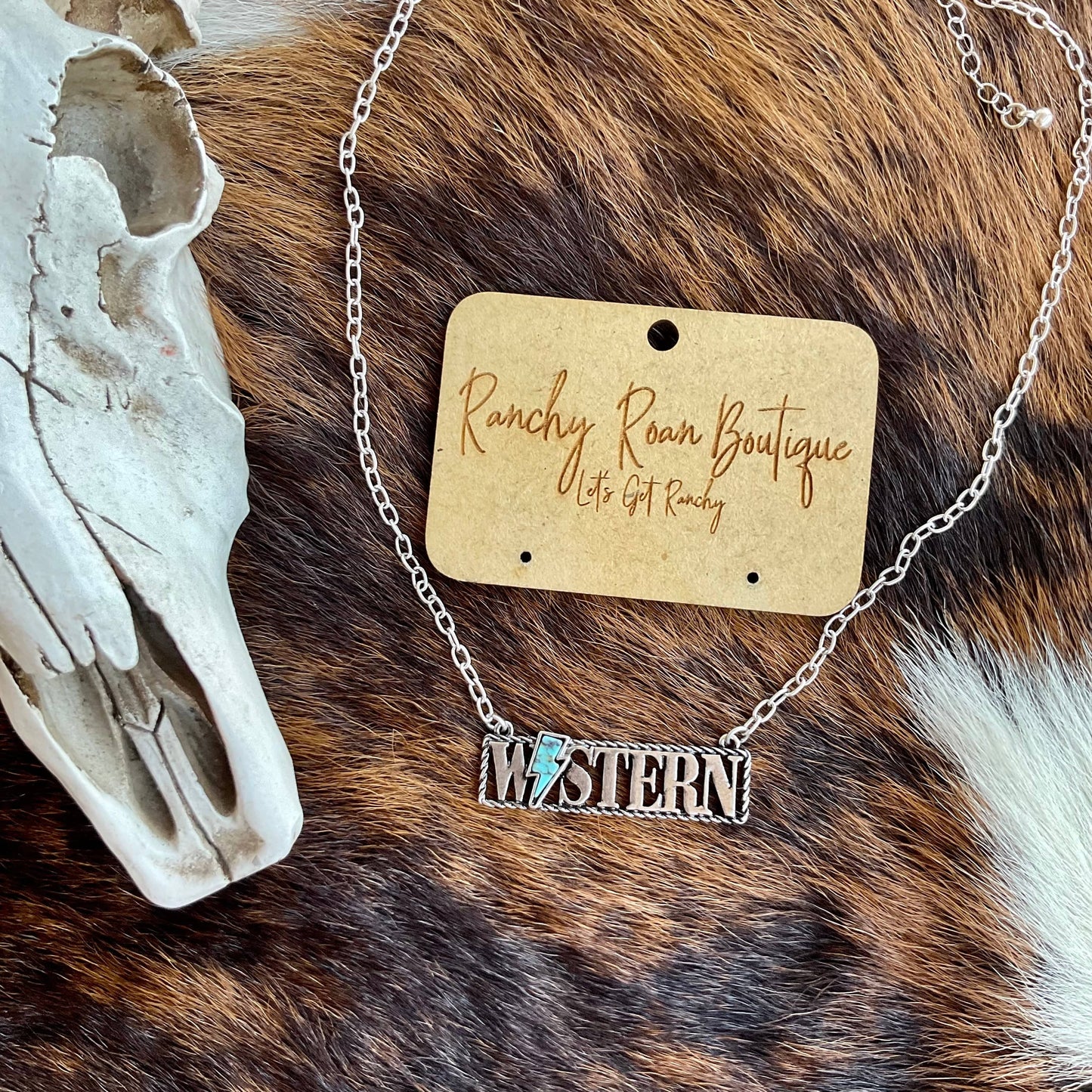 Thunder Stone Western Bar Necklace - Ranchy Roan Boutique 