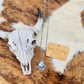 Western  Howlite Spade Trendy Necklace