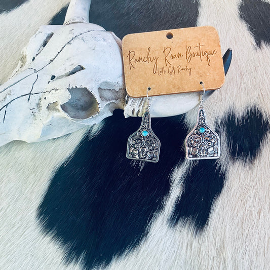 Western Patterned Casting Dangle Earrings