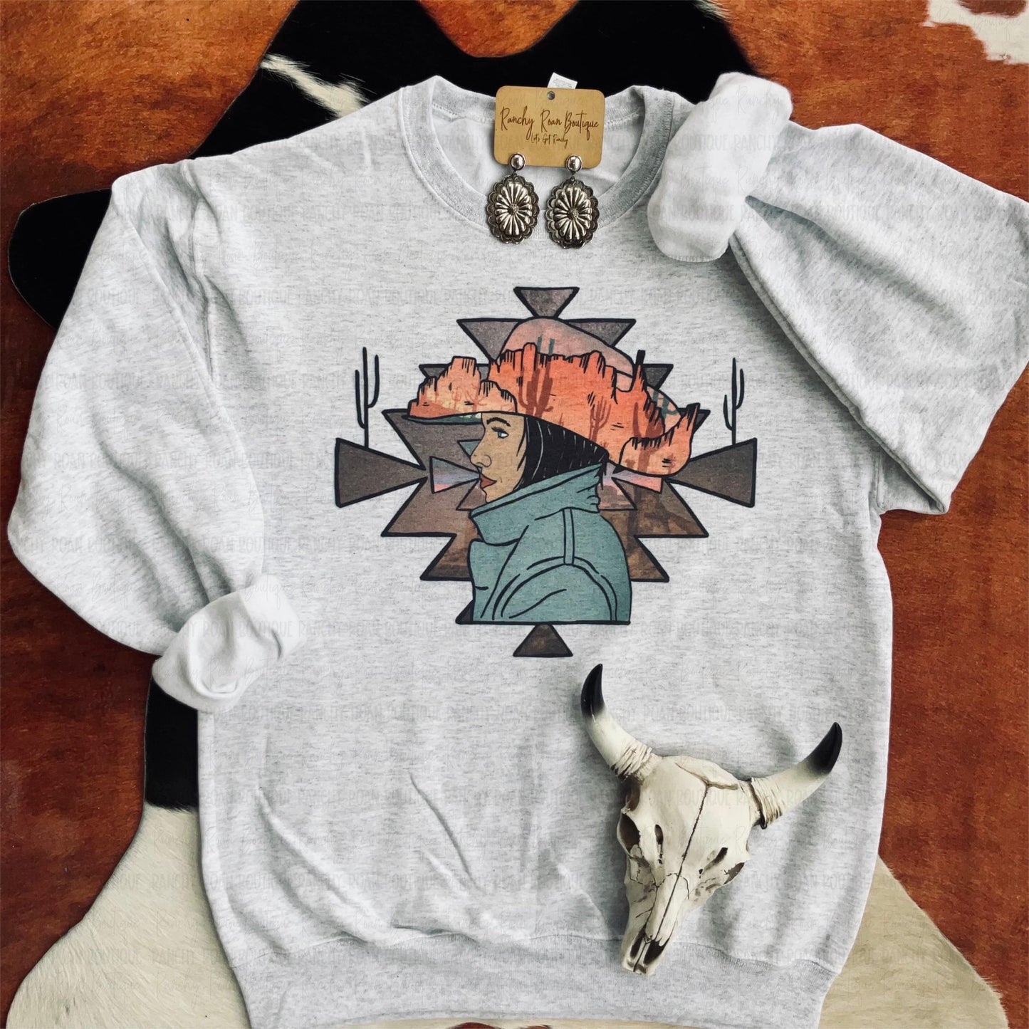 Wild Cowgirl Desert Sweatshirt - Ranchy Roan Boutique 