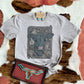 Tooled Leather Cow Tee - Ranchy Roan Boutique 