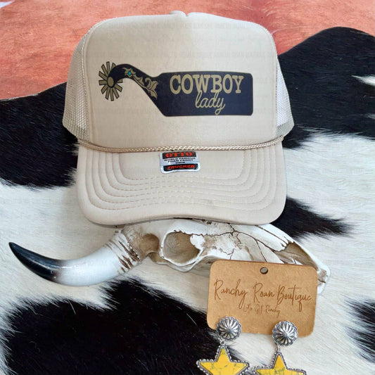 Cowboy Lady Western Foam Trucker Hat - Ranchy Roan Boutique 