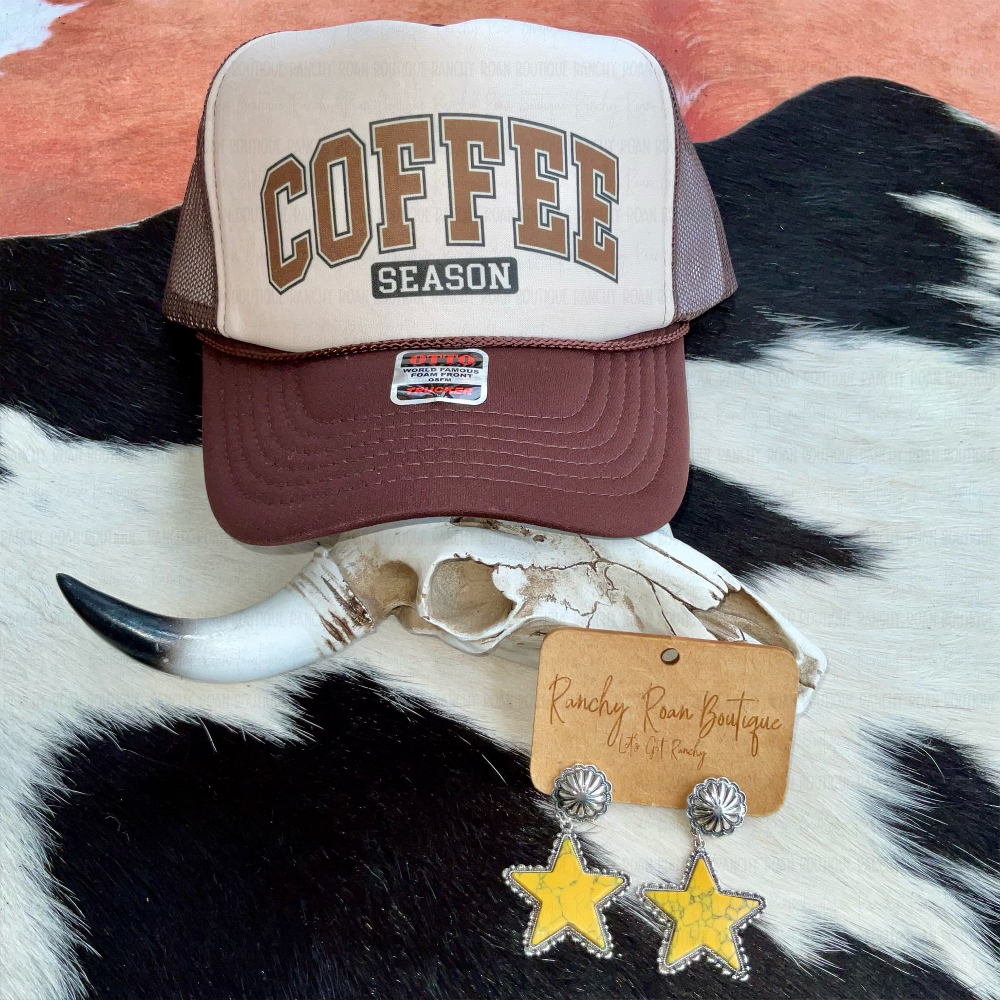 Coffee Season Western Foam Trucker Hat - Ranchy Roan Boutique 