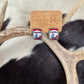 Vintage Cowboy Western Graphic Stud Earrings