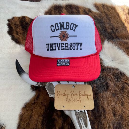 Cowboy University Western Foam Trucker Hat - Ranchy Roan Boutique 