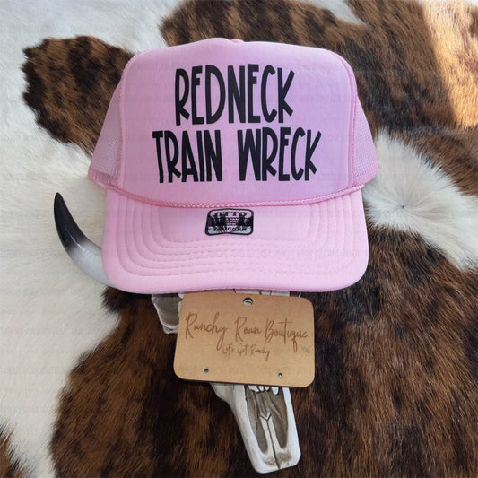 Redneck Train Wreck Western Foam Trucker Hat - Ranchy Roan Boutique 