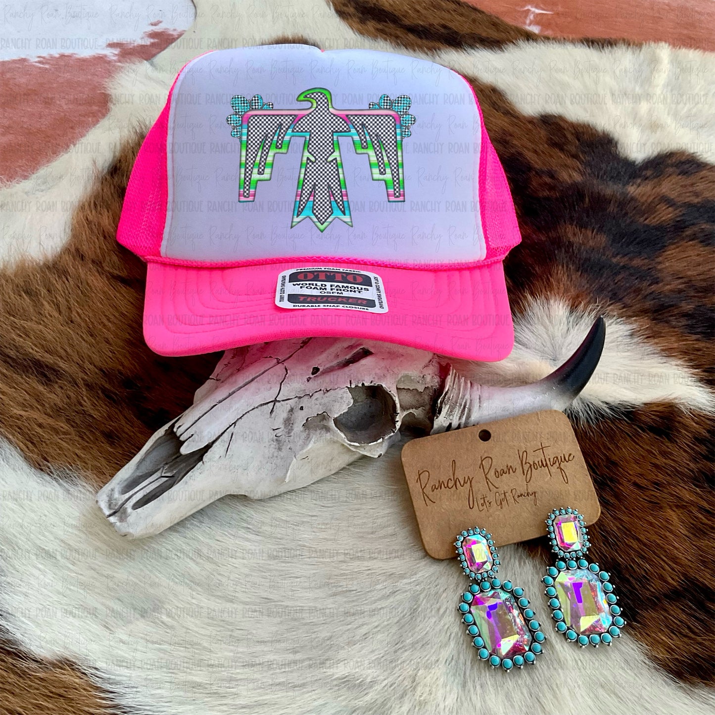 Neon Thunderbird Western Graphic Trucker Hat