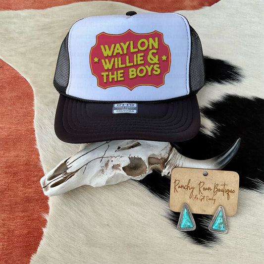 Waylon Willie & The Boys Western Foam Trucker Hat - Ranchy Roan Boutique 