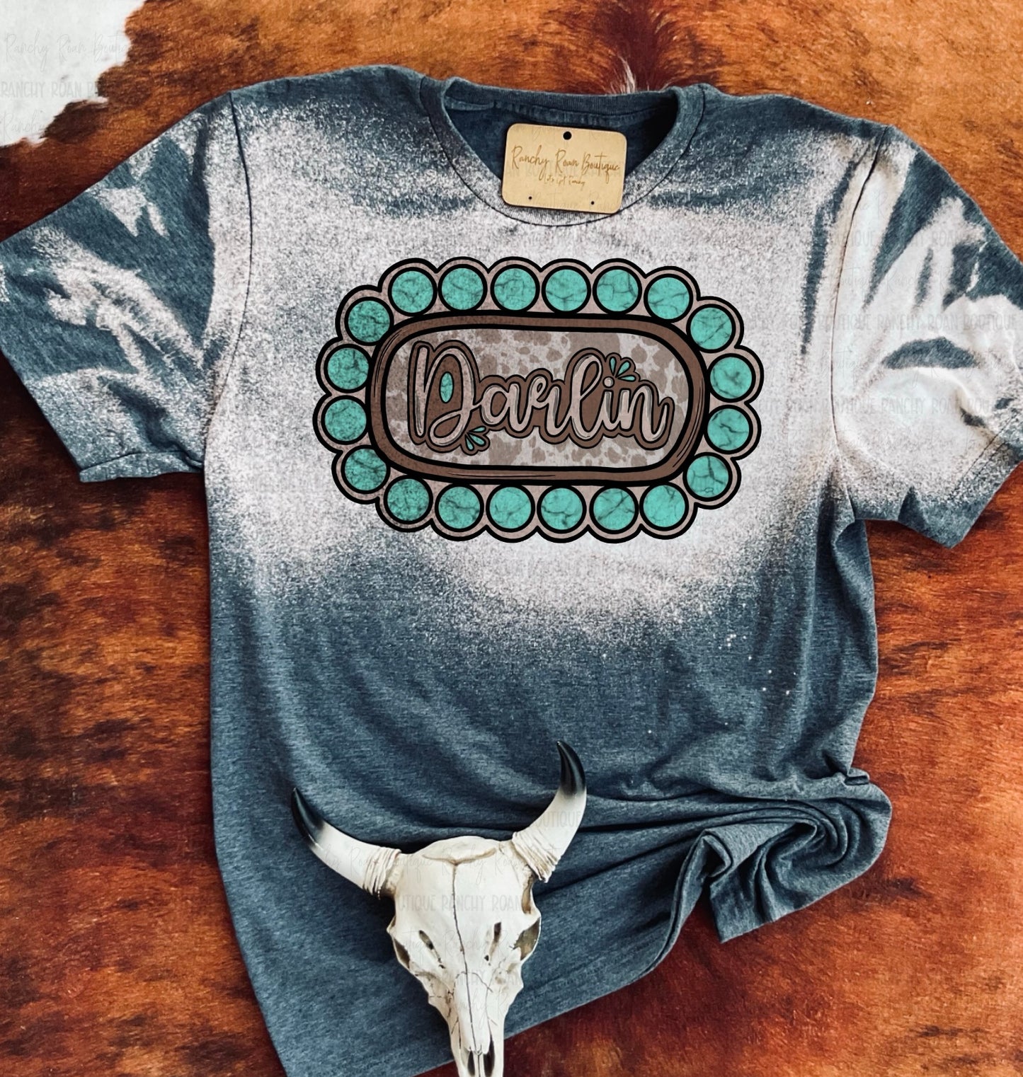 Western Darlin Turquoise Concho Graphic Tee
