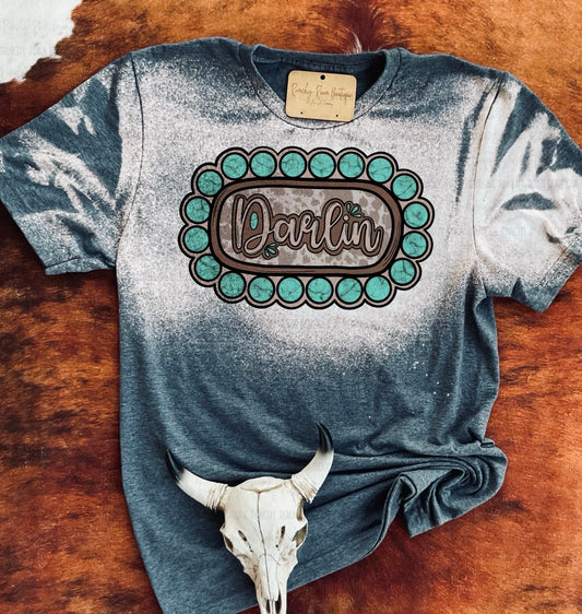 Western Darlin Turquoise Concho Graphic Tee