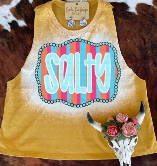 Western Salty Serape Graphic Crop Tank