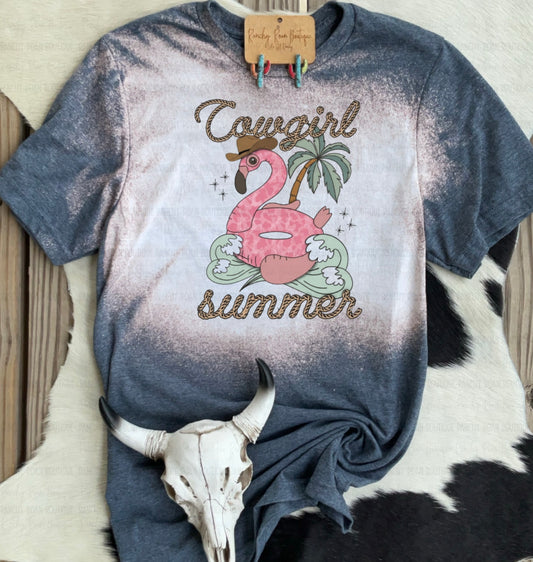 Cowgirl Summer Flamingo Graphic Tee