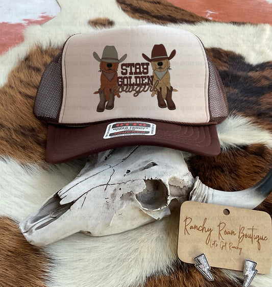 Stay Golden Cowgirl Western Trucker Hat