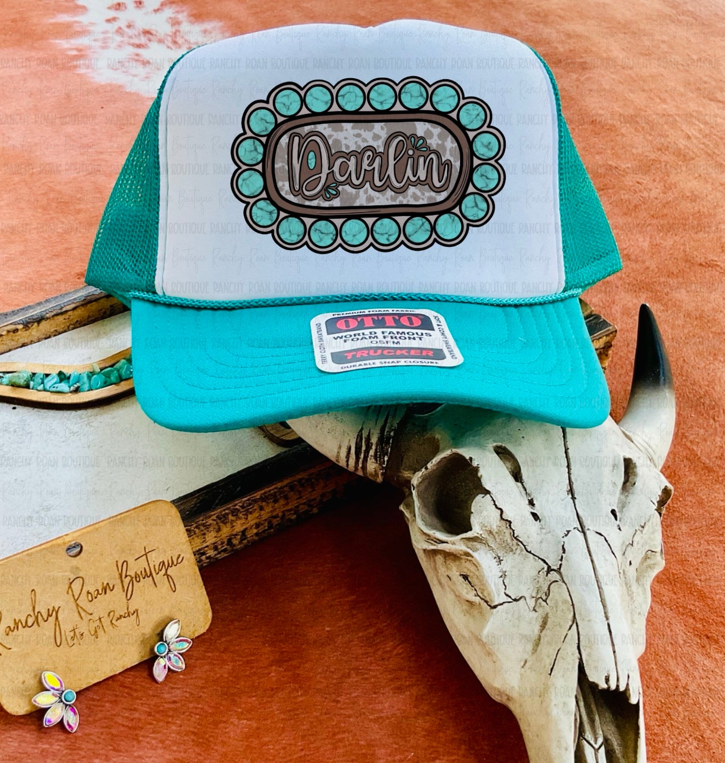 Western Darlin Turquoise Concho Trucker Hat