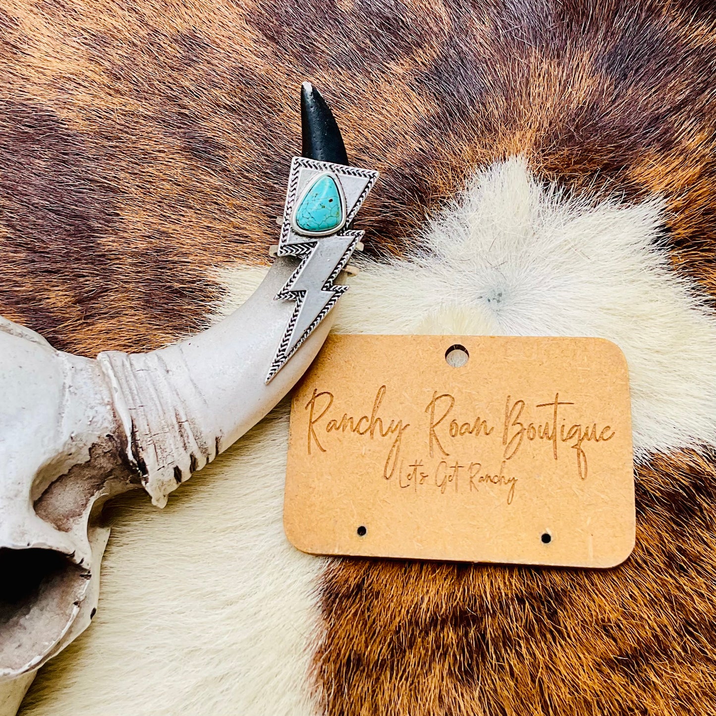 Bolt Turquoise Adjustable Statement Ring