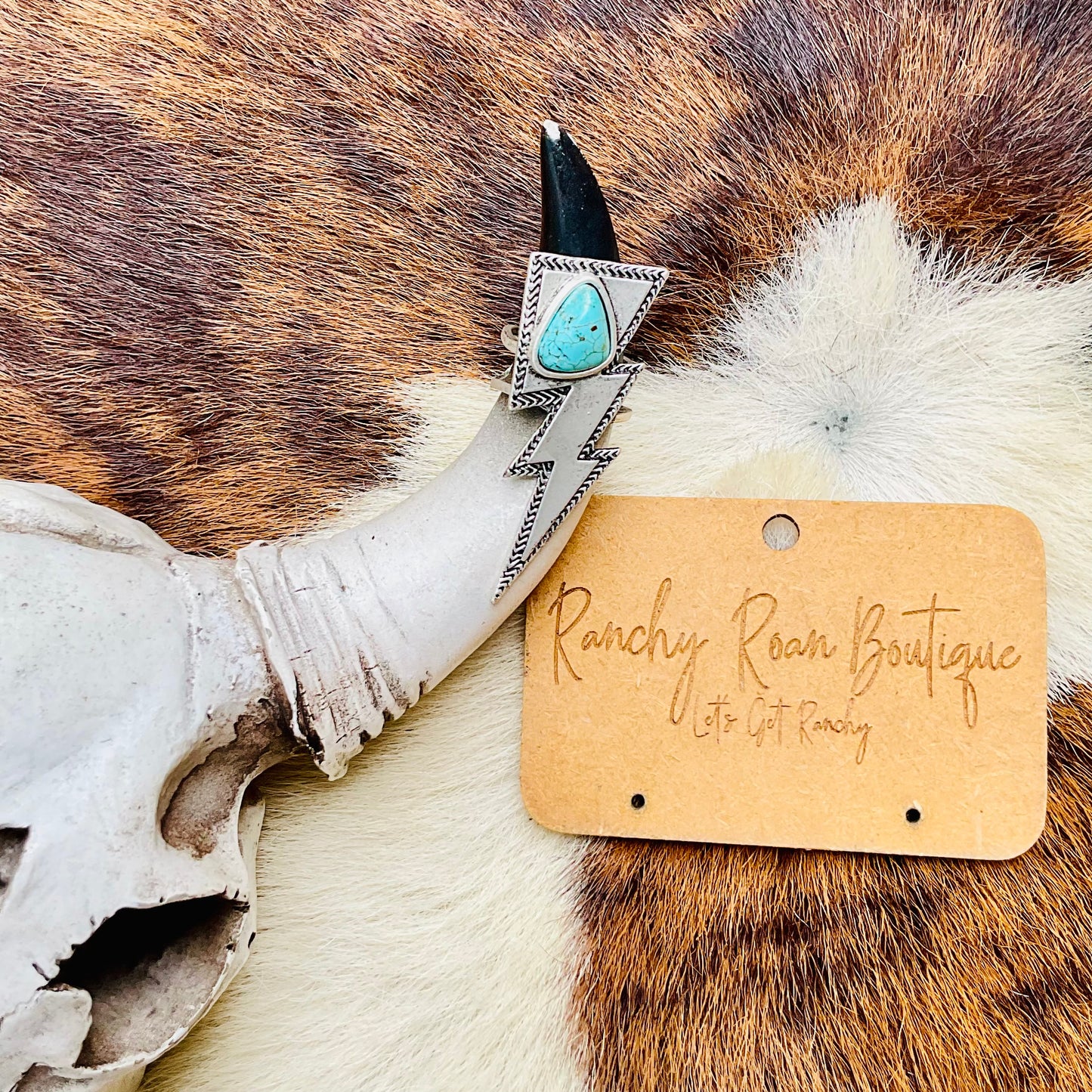 Bolt Turquoise Adjustable Statement Ring