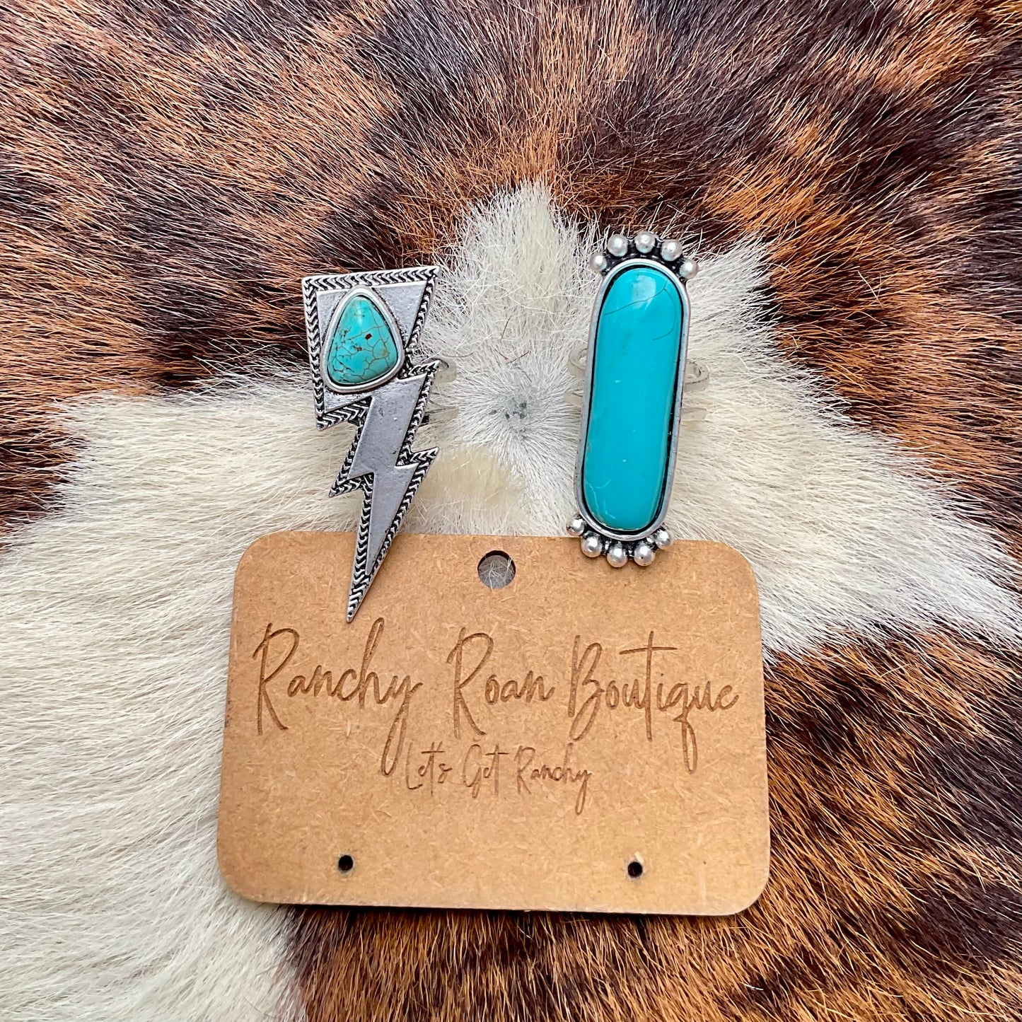 Bolt Turquoise Adjustable Statement Ring