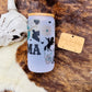 Mama Cowhide Western Skull Frosted Glass Tumbler