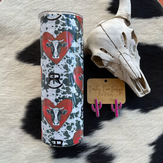 Cow Hearts Western Skinny Tumbler - Ranchy Roan Boutique 