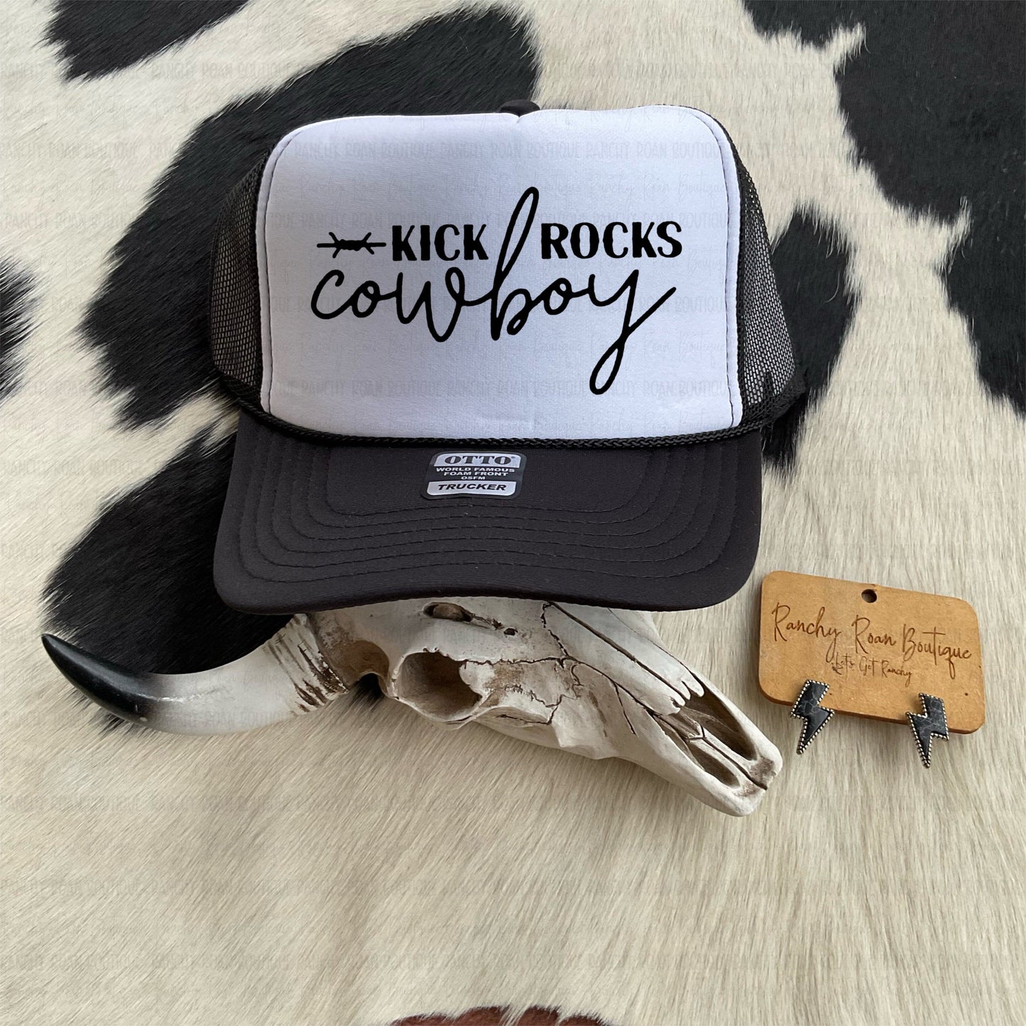 Kick Rocks Western Foam Trucker Hat - Ranchy Roan Boutique 