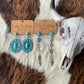 Turquoise Concho Western Stud Earrings
