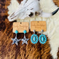 Turquoise Concho Western Stud Earrings