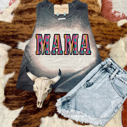 Mama Aztec Western Graphic Crop Top