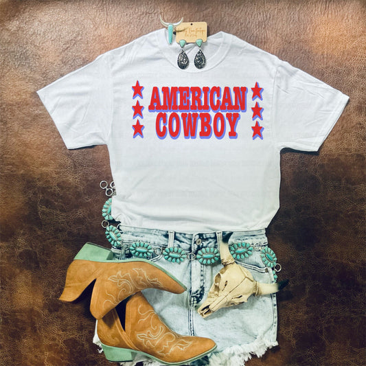 American Cowboy Western Tee - Ranchy Roan Boutique 