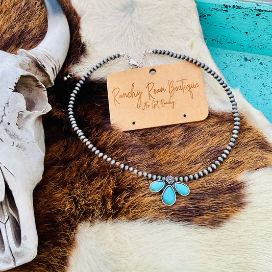 Western Half Concho Stone Choker