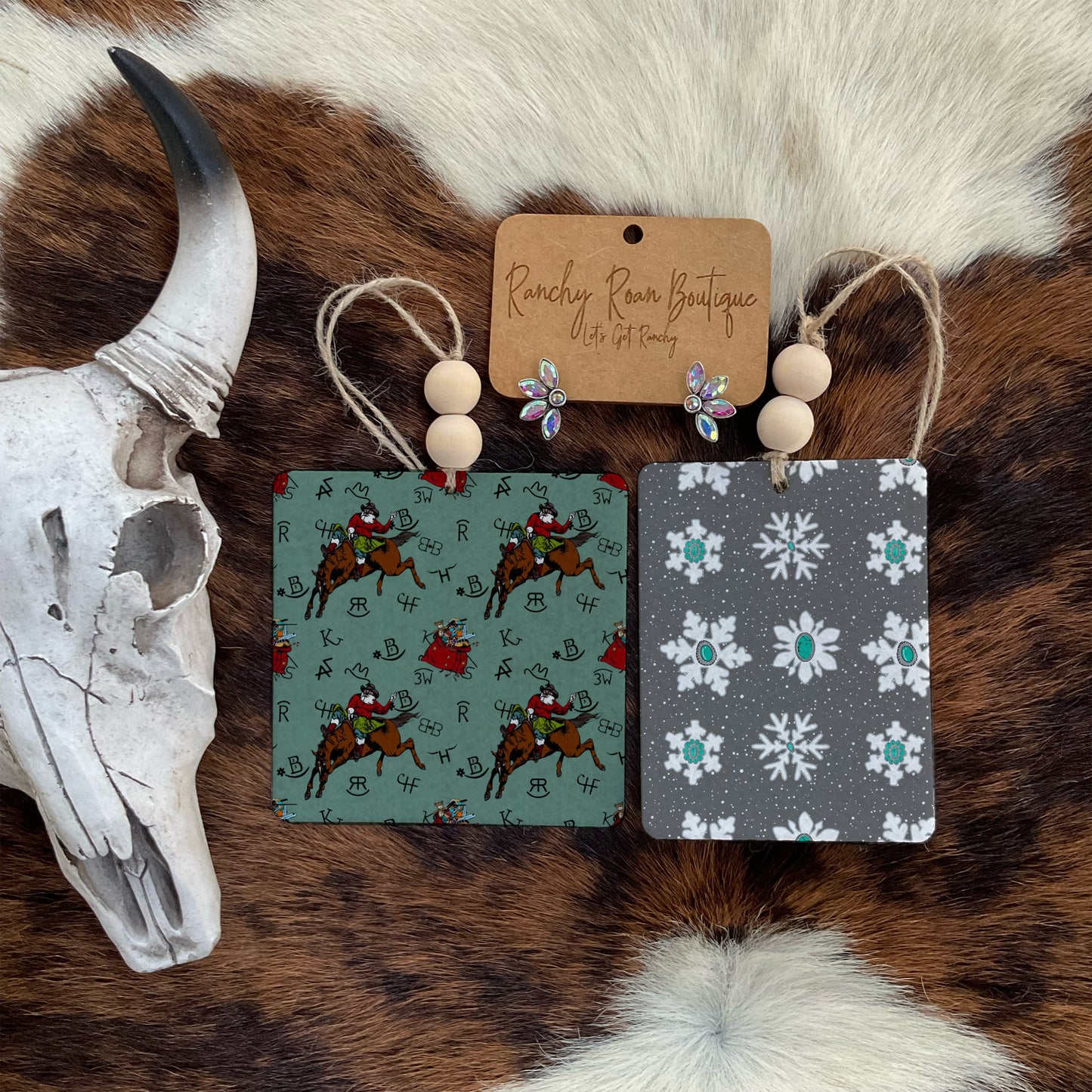 Cowboy Snowflake Western Freshie | Western Christmas Air Freshener Wholesale