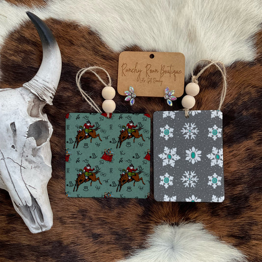 Cowboy Snowflake Western Freshie | Western Christmas Air Freshener Wholesale