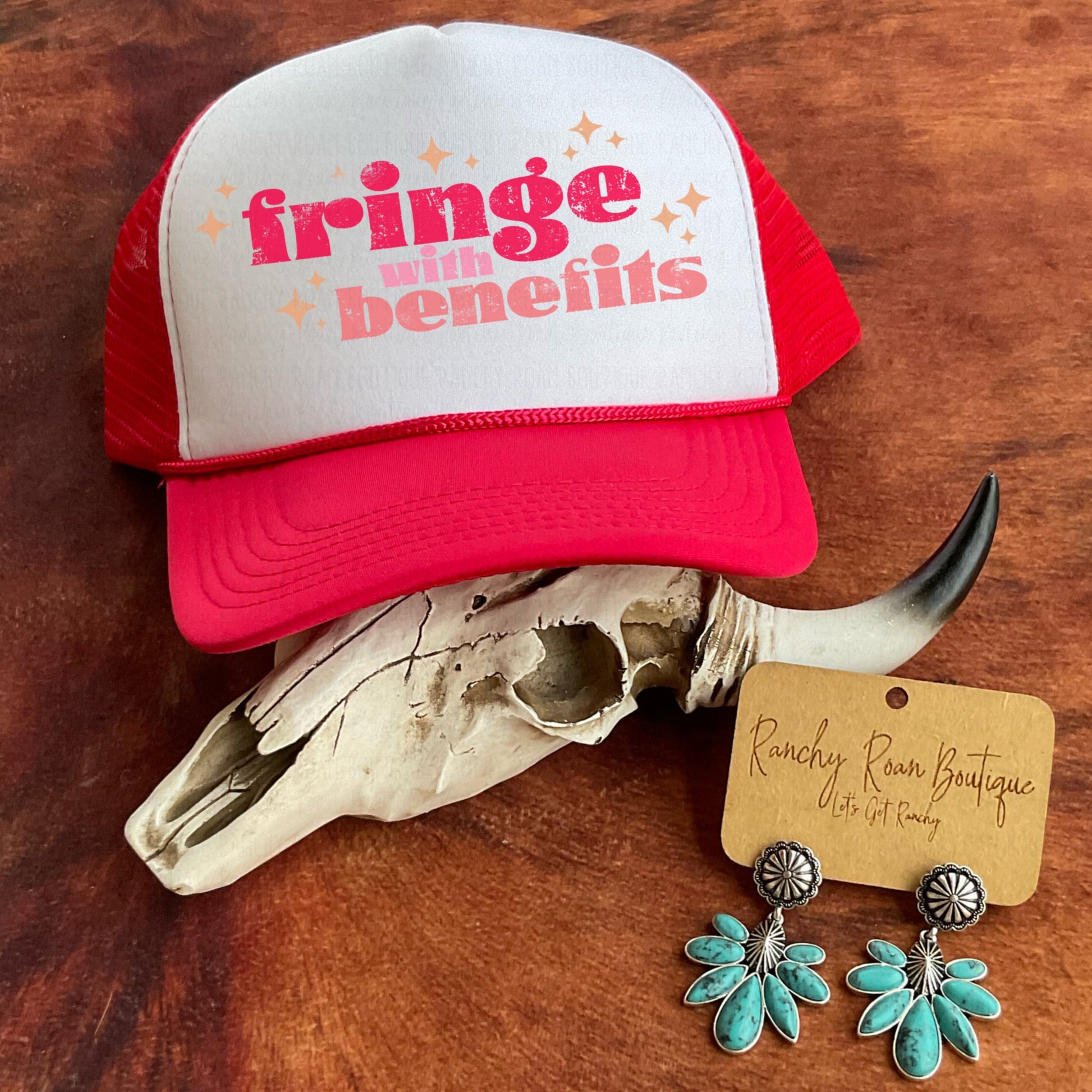 Fringe with Benefits Western Foam Trucker Hat - Ranchy Roan Boutique 