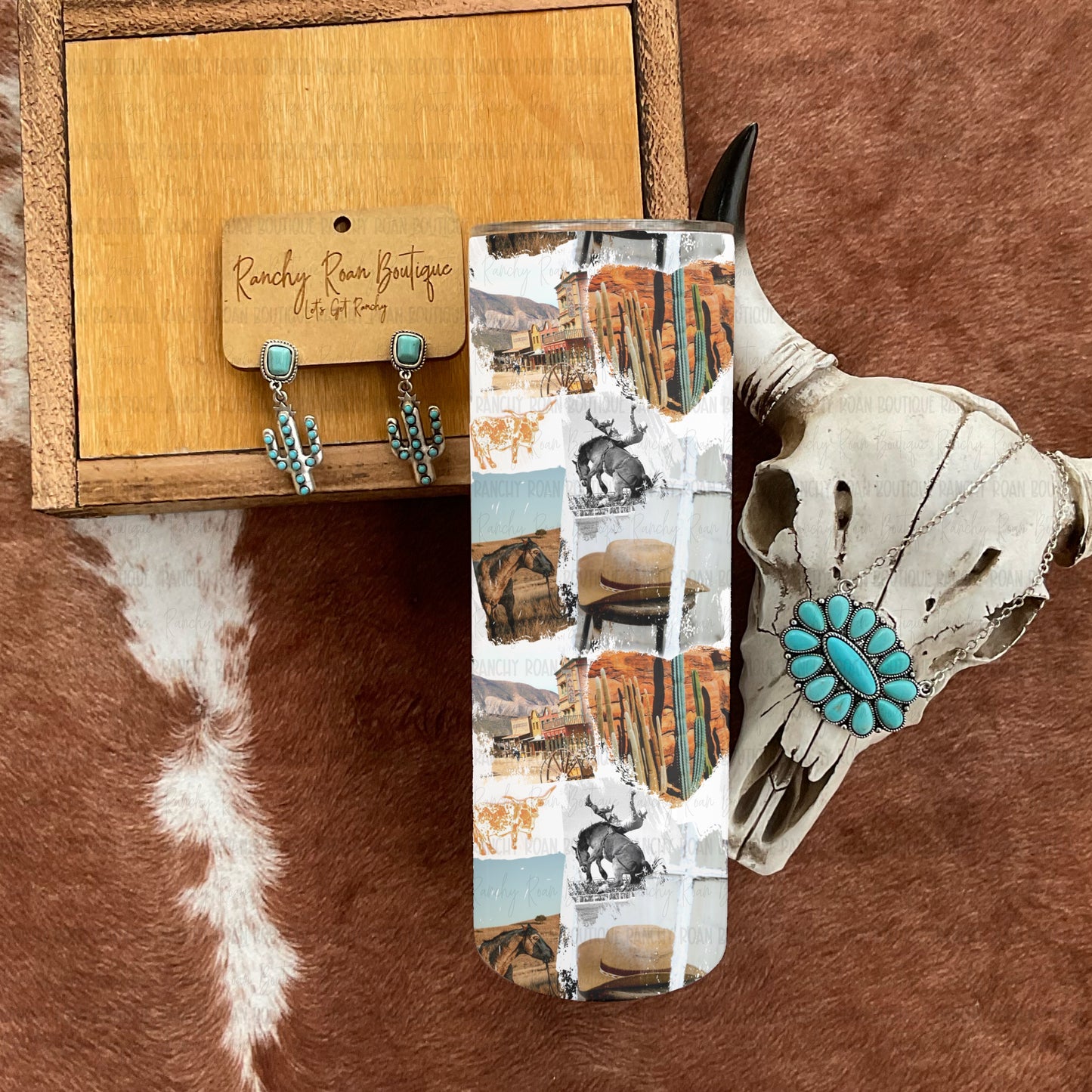 Vintage Western Cowboy 20 oz Skinny Tumbler