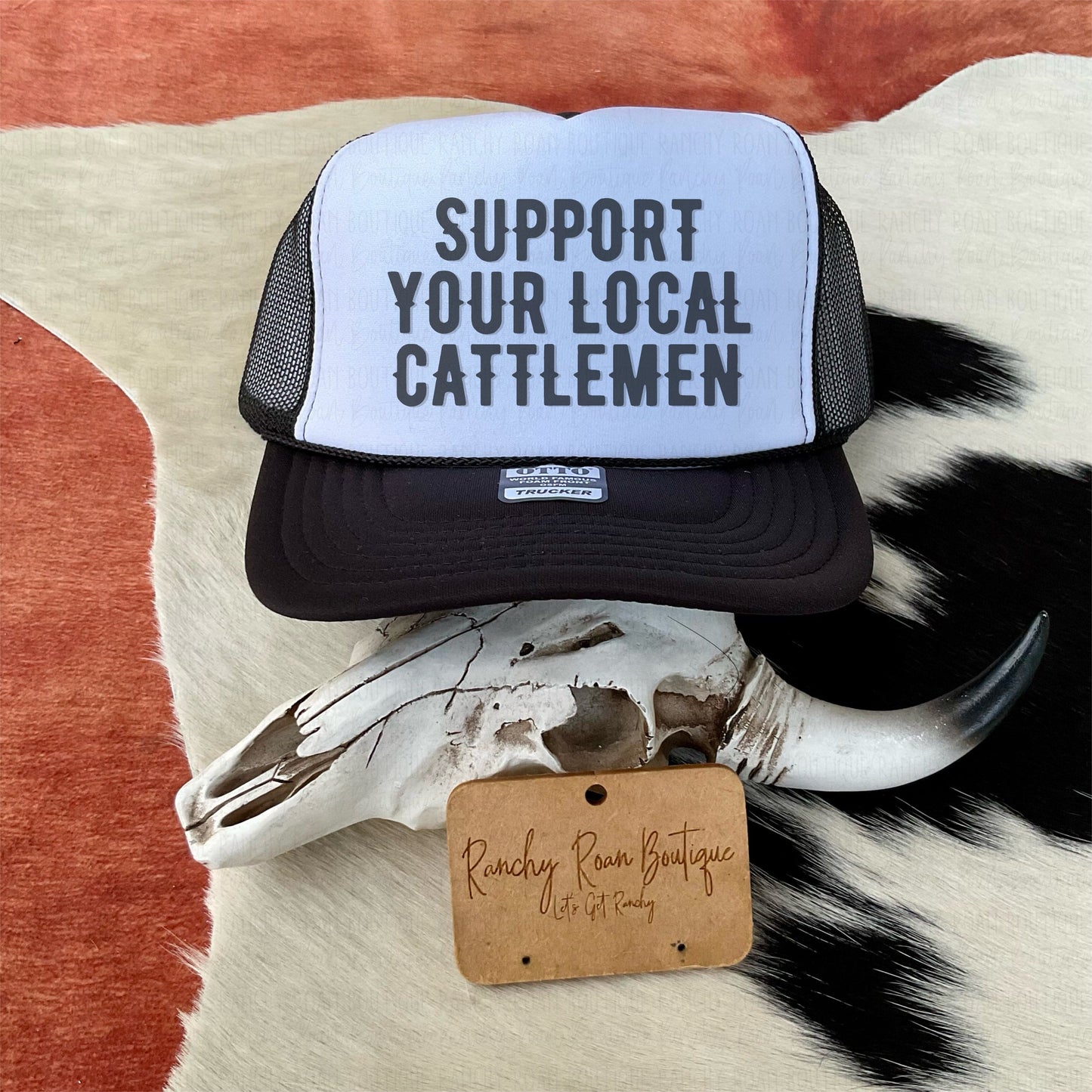 Support Your Local Cattlemen Western Foam Trucker Hat - Ranchy Roan Boutique 