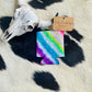 Neon Glitter Western. Serape Koozie