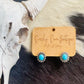 Turquoise Rhinestone Concho Stud Earrings