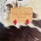 Western Flower Stud Earrings, Red Stone Floral Earrings