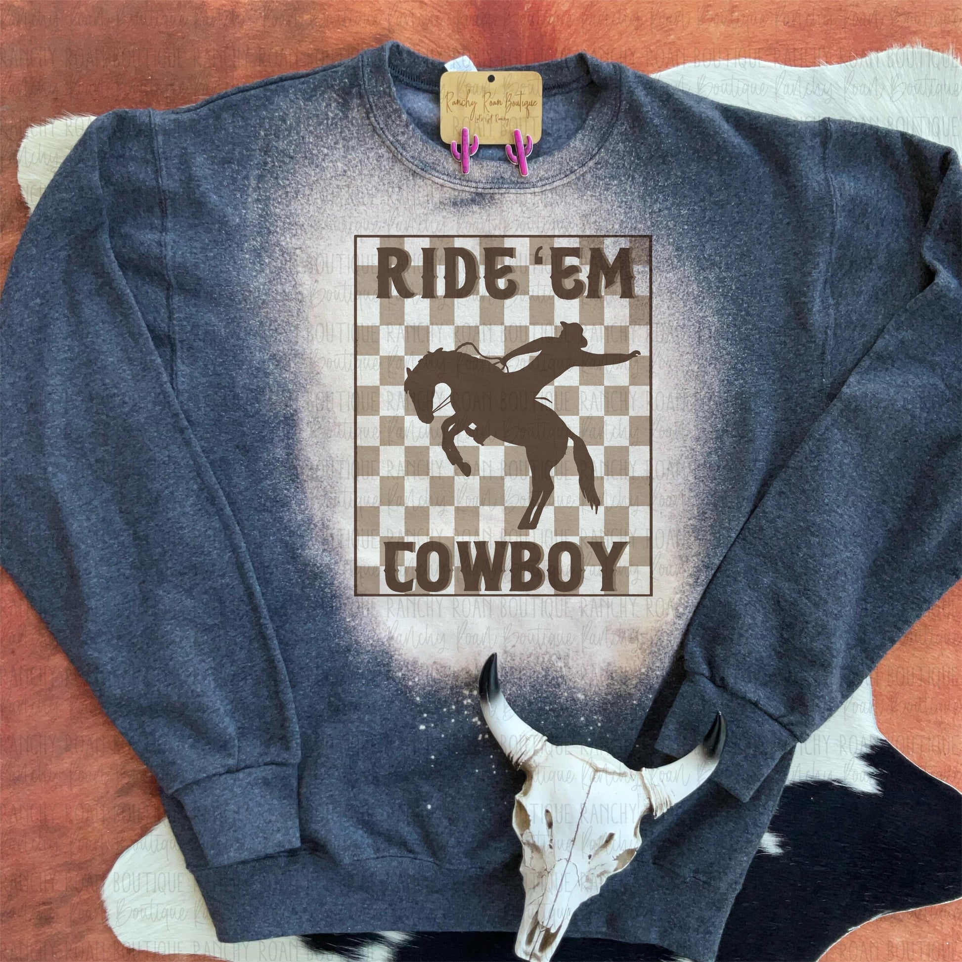 Ride Em Cowboy Western Sweatshirt - Ranchy Roan Boutique 