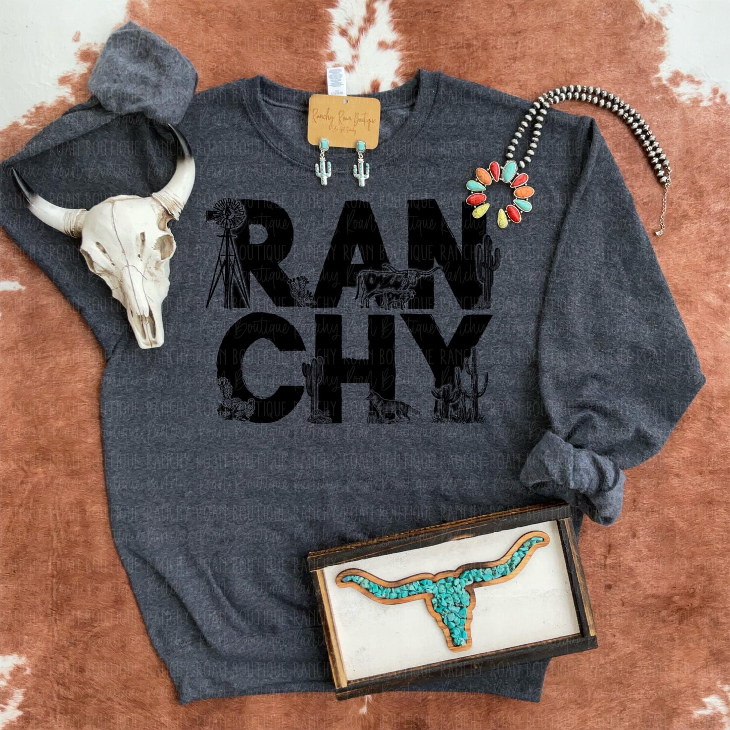 Ranchy Cowboy Western Sweatshirt - Ranchy Roan Boutique 